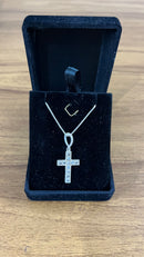 Corrente Veneziana 1mm 70cm + Pingente Cruz Cravejada